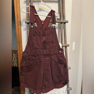 We The Free Ziggy short Overalls and white bralette, both size small.